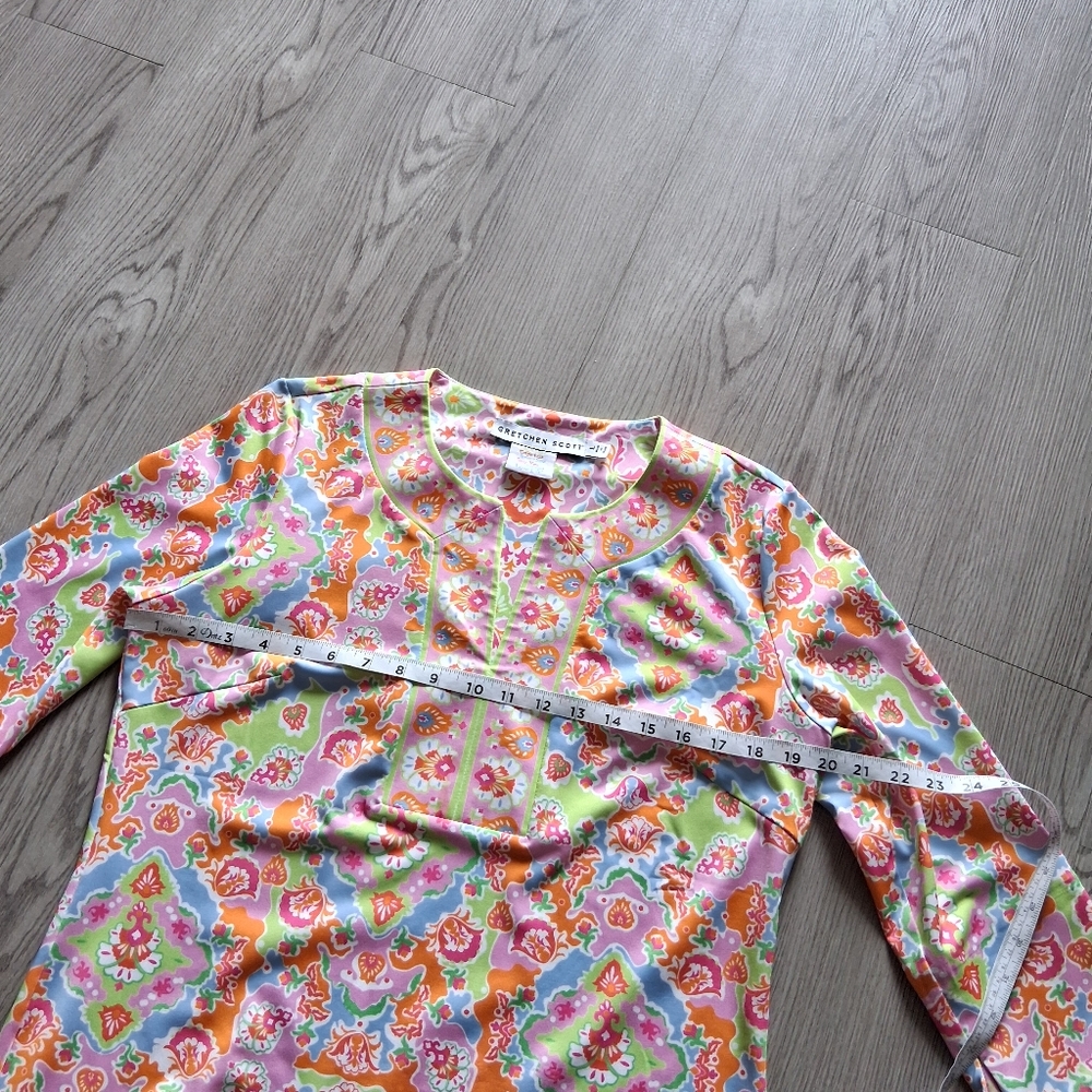 Gretchen Scott Designs Multicolor Floral Tunic - Pink, Orange, Green, Blue - Picture 9 of 14